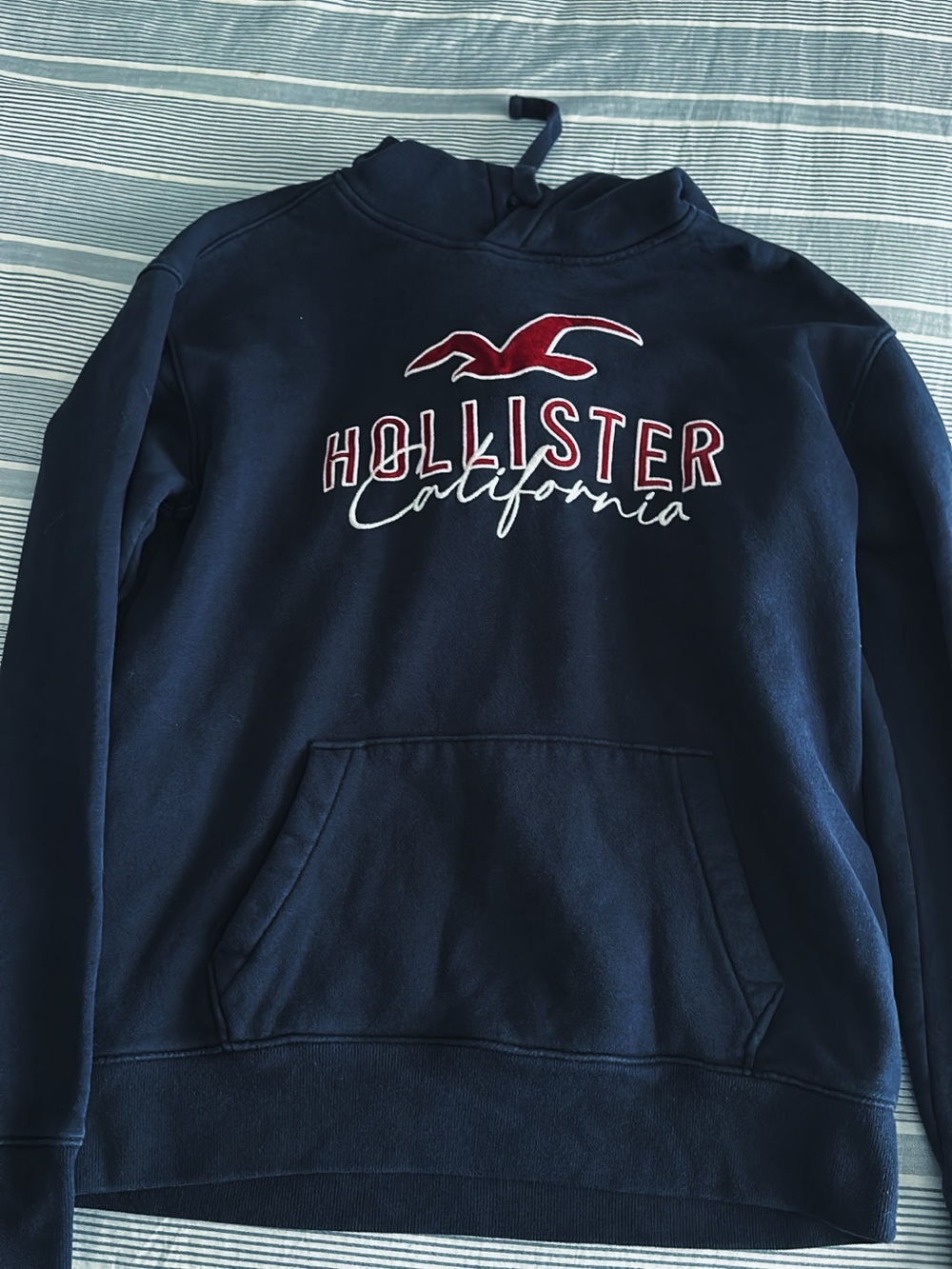 Hollister Navy Pullover Crewneck with Red Logo
